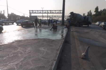 آغاز عملیات بتن‌ریزی جزیره میانی بزرگراه آزادگان منطقه ۱۹ تهران