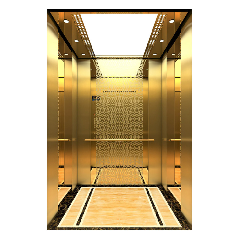 کابین آسانسور لوکس با طراحی داخلی زیبا و نورپردازی مدرن