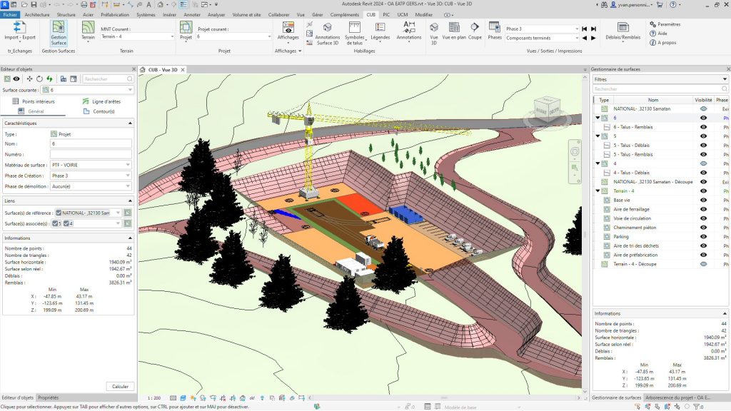 نقشه برش و پر کردن خاک در Revit