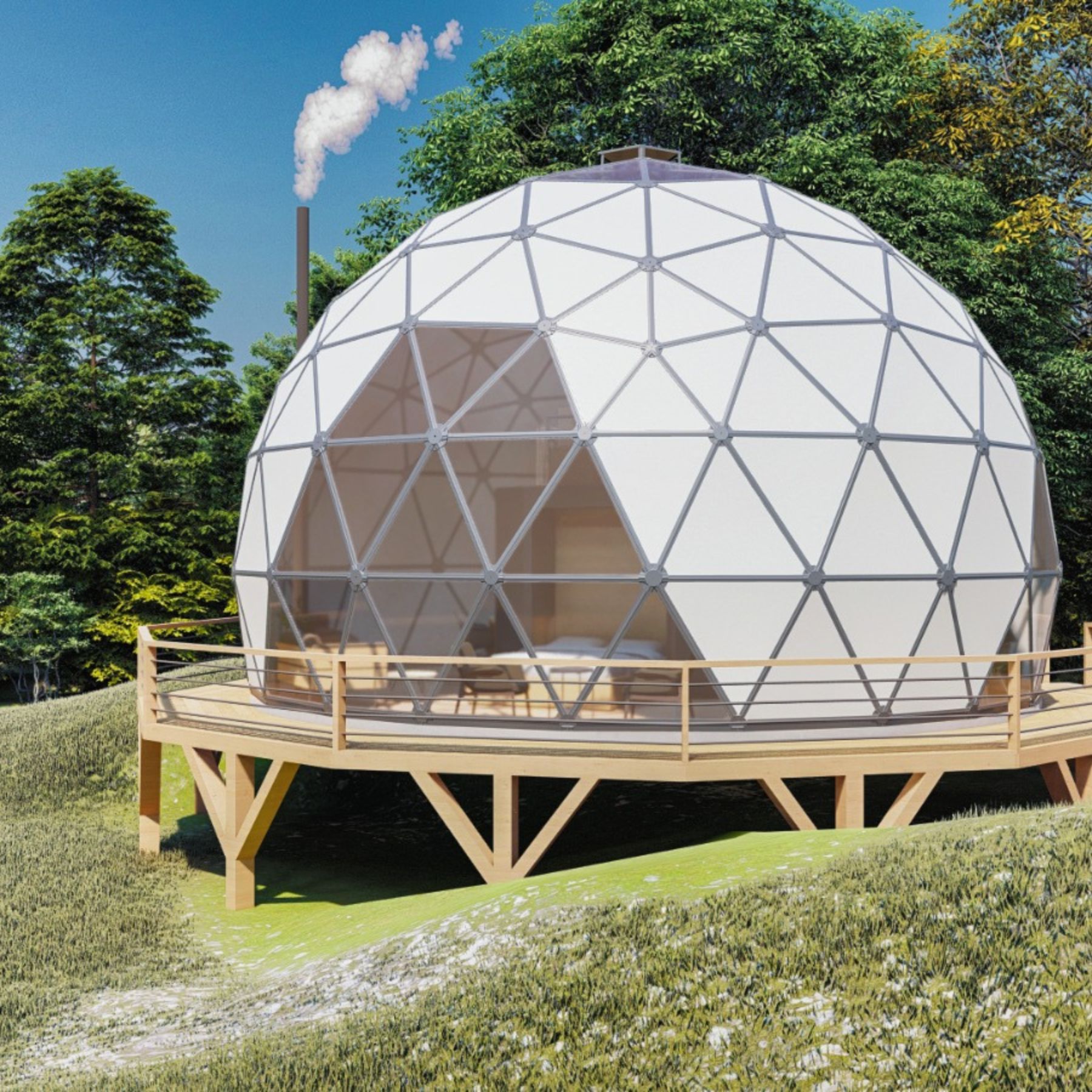 گنبد Ecodome با طراحی بومسازمان و فضای داخلی زیبا