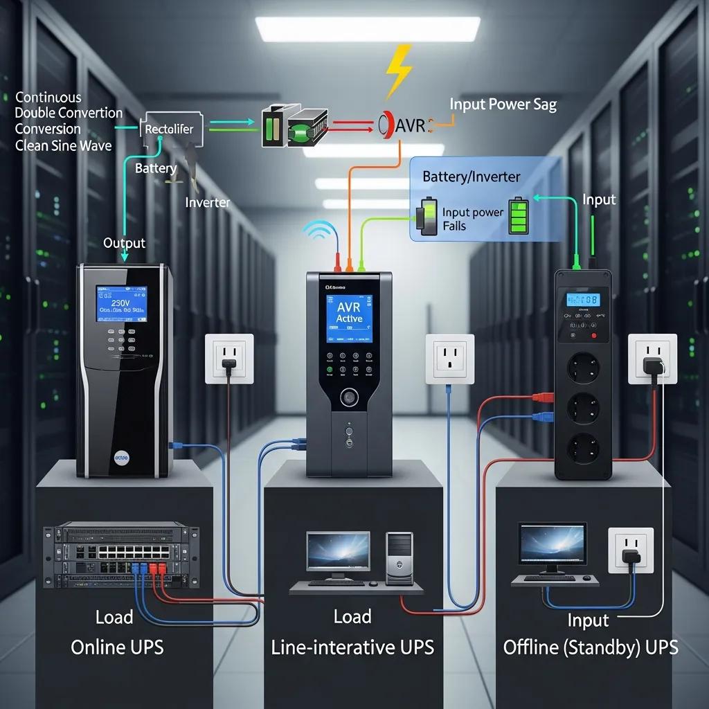 مقایسه انواع سیستمهای UPS برای برق اضطراری در ساختمانهای تجاری